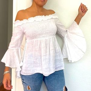 Zara white boho top